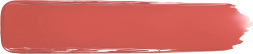 Red paint stroke with rough edges on a transparent background.