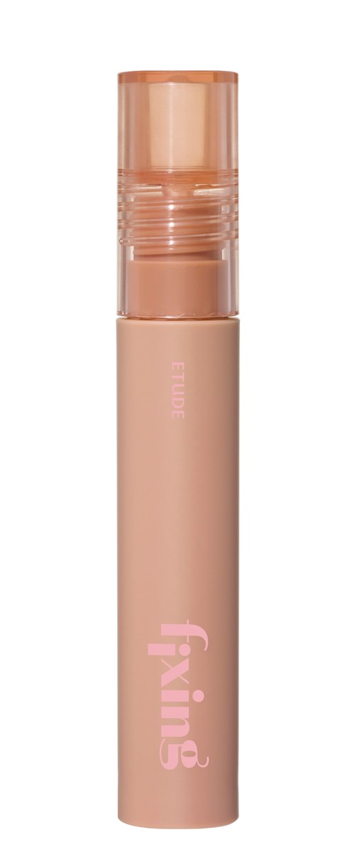 Een roze cilindervormige tube met een doorzichtige dop, heeft het woord 'flying' verticaal geschreven.