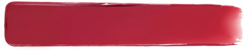 Een rood lipstick-huis met een glanzende metalen dop tegen een zwarte achtergrond.