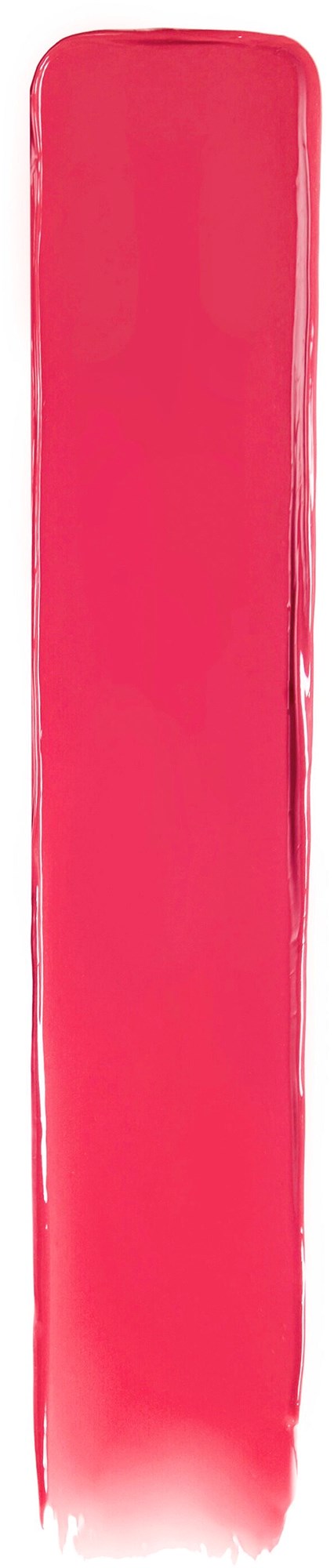 A tall, vertical, pink object with a rounded top and a reflective surface.