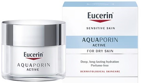 Eucerin Aquaporin Active-voide kuivalle iholle ja pakkauksessa. Tarjoaa syvän, pitkäkestoisen kosteuden ilman hajusteita.