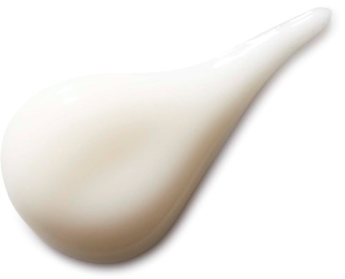 Ein weißes keramisches oder plastikartiges Objekt in Form eines Löffels oder scoops mit langem Griff.