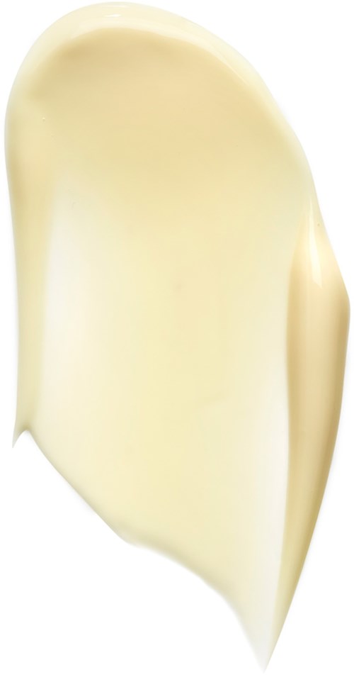 Cremefarbene Substanz mit glatter, leicht glänzender Oberfläche und unregelmäßiger Form.