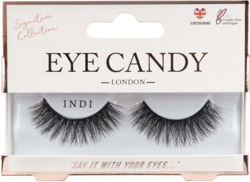  keinöturkiset keinolinssit 'Eye Candy London' -kotelossa, jossa on ympäristöystävälliset ja cruelty-free -symbolit.