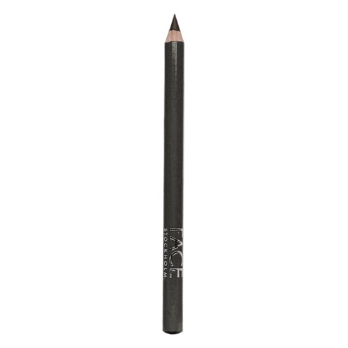 En svart makeup-penna med orden "FACE STOCKHOLD" på, och en vässad spets.