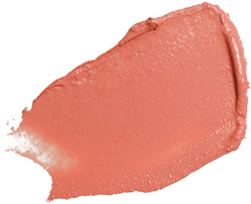 Een staal van lichtroze make-up of lipstick met een gladde textuur.