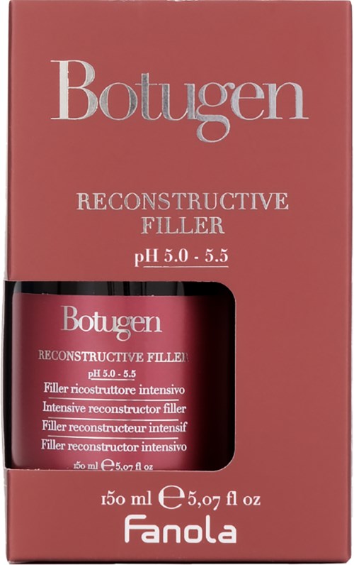Pakkaus, jossa pieni purkki Botugen uudistavaa täytettä. Tekstissä mainitaan pH 5,0-5,5 ja 50 ml.