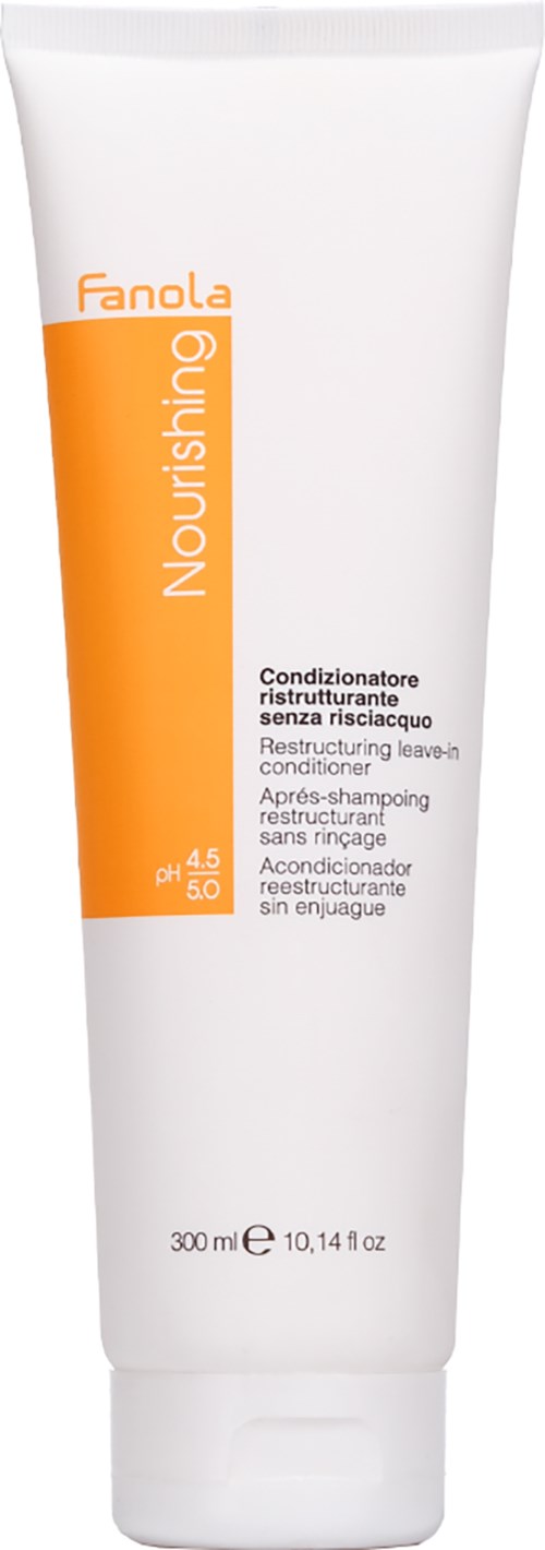 Valkoinen tubi oranssilla etiketillä, sisältää ravitsevan hoitavan hoitoaineen, SPF 50, 300 ml.