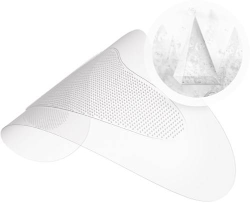 Dit is een strakke, moderne sneaker met een zachte kleur en getextureerd ontwerp. Het is simpel en stijlvol.