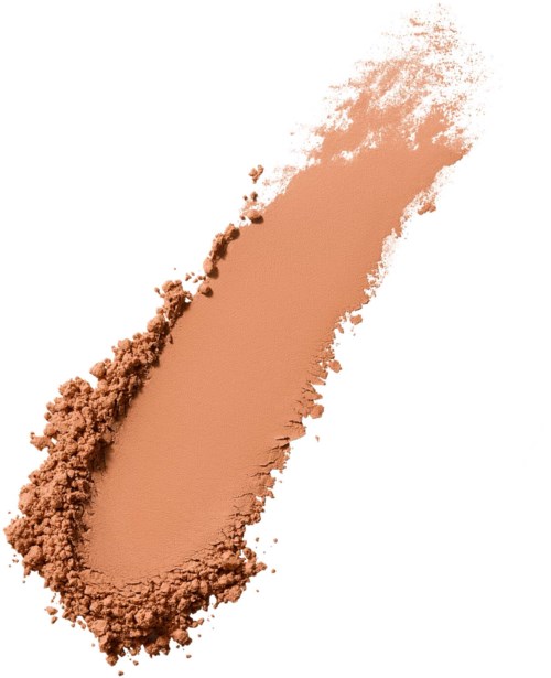 A large streak of pinkish-beige powder spreads from bottom to top, with some loose powder around it.