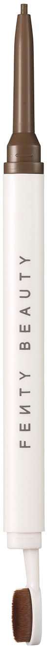 A dual-ended eyebrow pen with a brown cap, one side for filling, the other for shaping.