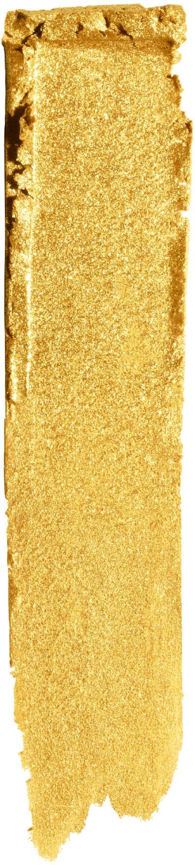 A long, torn piece of gold-colored paper or parchment with uneven edges.