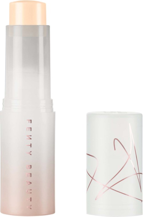 A white and pink skincare product bottle with a rounded cap, showing the brand name on the side.