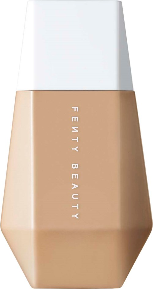 A beige liquid foundation bottle with a white cap, branded 'FENTY BEAUTY.'