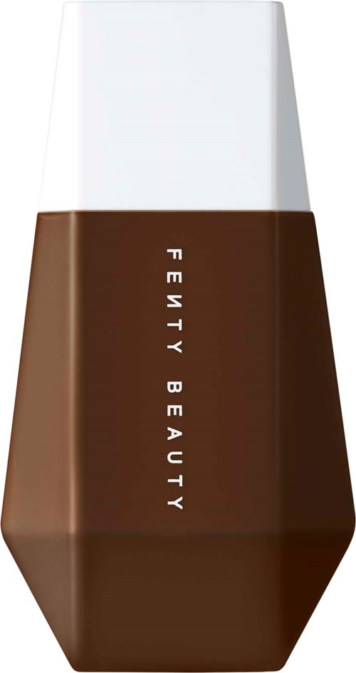 A brown nail polish bottle with a white cap and vertical white text reading 'FENTY BEAUTY' on it.