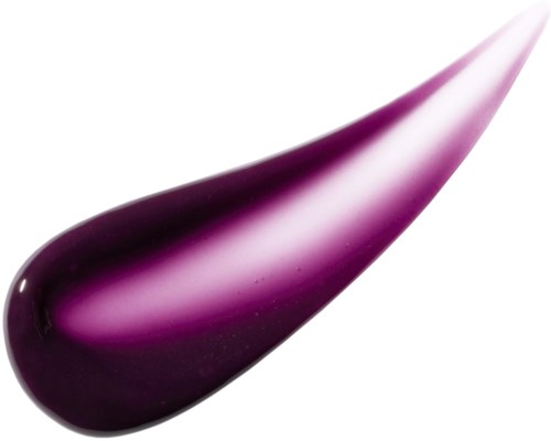A purple gradient nail polish droplet with a shiny, smooth surface and pointed tip.
