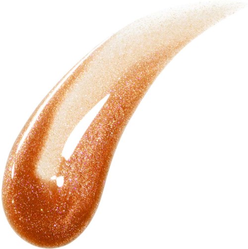 A swirl of glittery, golden-brown makeup product, likely highlighter or bronzer, with a shiny, smooth texture.