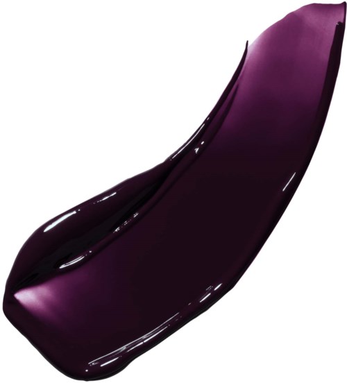 A dark purple, shiny, curved object with smooth surface and glossy finish.