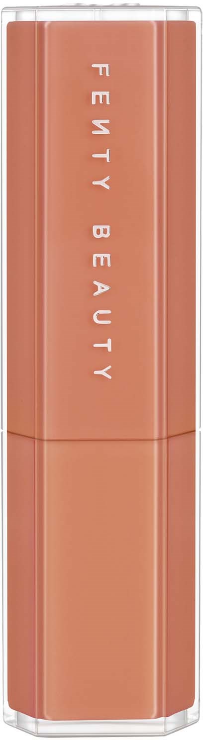 A peach-colored lipstick tube with "FENTY BEAUTY" written vertically.