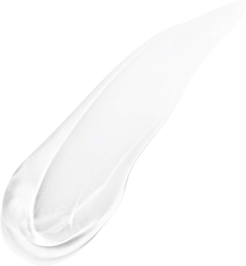 A clear, thick liquid drop with a smooth, shiny surface, appearing to be lotion or gel.