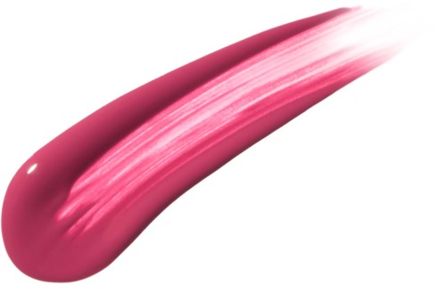 A pink glossy streak or smear with shiny streaks, fading from darker to lighter pink.