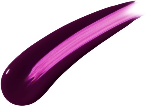 A glossy purple and pink eggplant with shiny skin and a smooth shape.