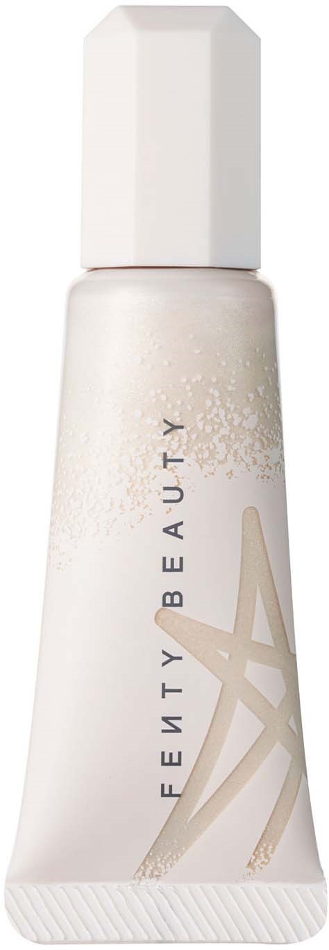 A white tube with a white cap, labeled 'Fenty Beauty,' likely a cosmetic or skincare product.