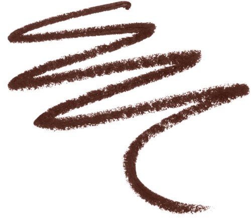 A brown cream or makeup swirl with a curved tail and multiple curved lines.
