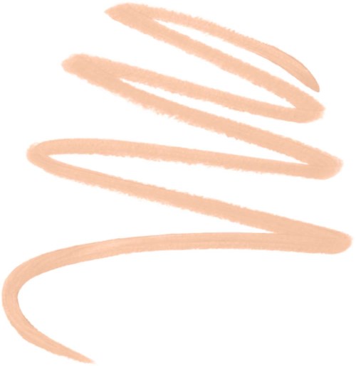 A light peach-colored squiggly line on a white background.