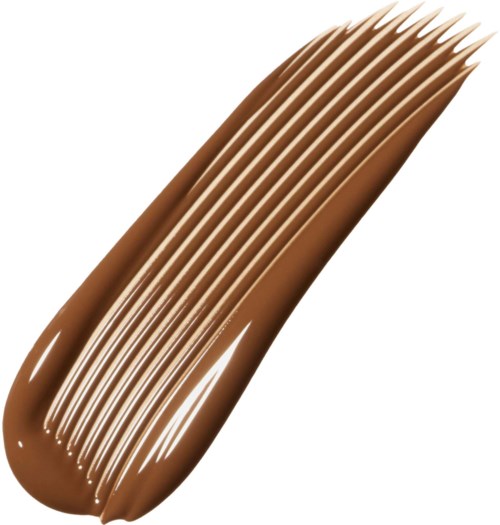 En brun hårborste med jämnt fördelade borstar på en vit bakgrund.
