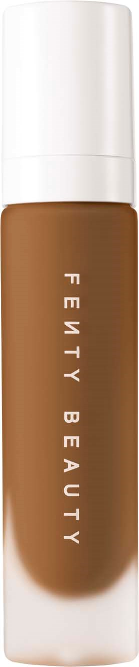 Fenty Beauty -tuote pienessä astiassa, valkoinen kansi ja ruskea neste sisällä.