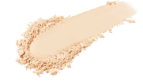 A splash of beige powder, spread in a curved shape, with loose powder around it.