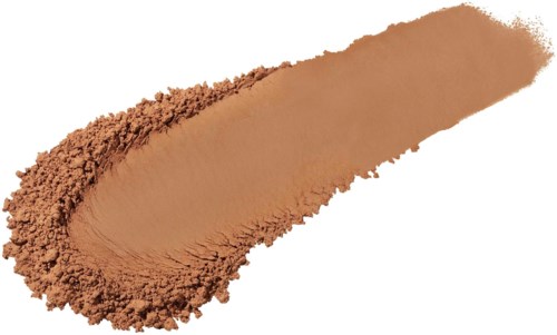 A swoosh of brown powder, possibly makeup or clay, on a white background.