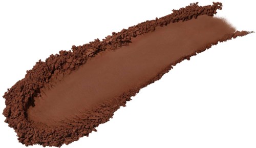 A smear of brown makeup or powder with a rough, uneven border. Smooth center area, powder spreads outward.