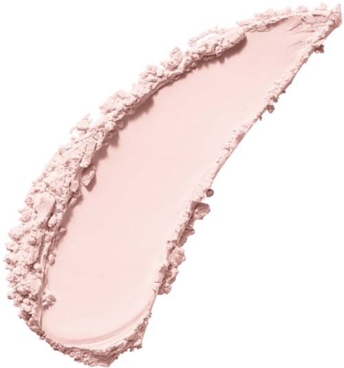 A soft pink eyeshadow with a crushed edge and smooth surface. It looks used and ready to wear.