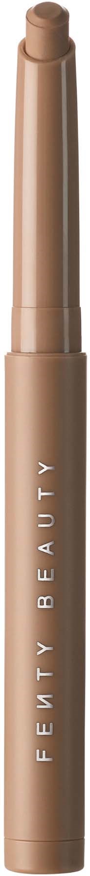 A beige makeup pen with the words 'FETY BEAUTY' on it, with the cap removed, revealing the tip.