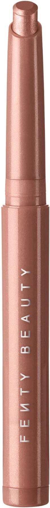 A rose gold lipstick with a cylindrical shape and the brand name "Fenty Beauty" written vertically.