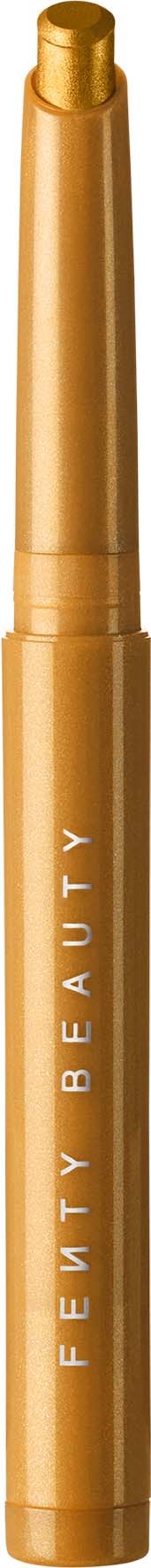 A gold-colored makeup pen with a cap and the words "FETY BEAUTY" written on it.