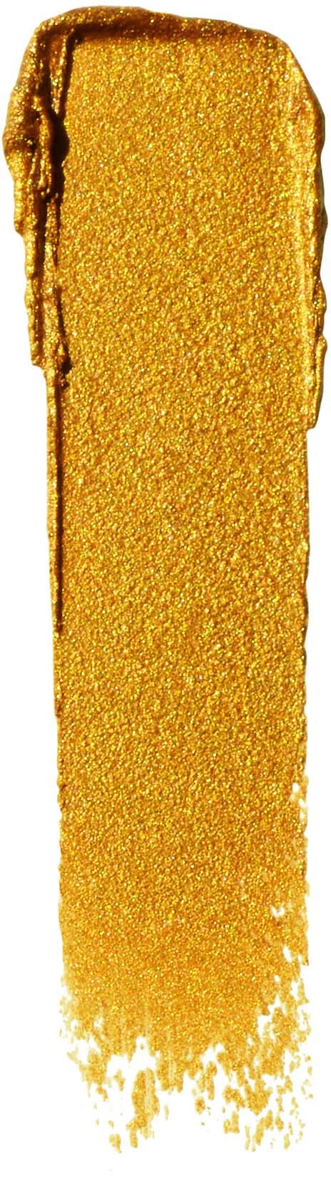 A vertical gold paint streak, shiny and textured, with uneven edges at the top and bottom.
