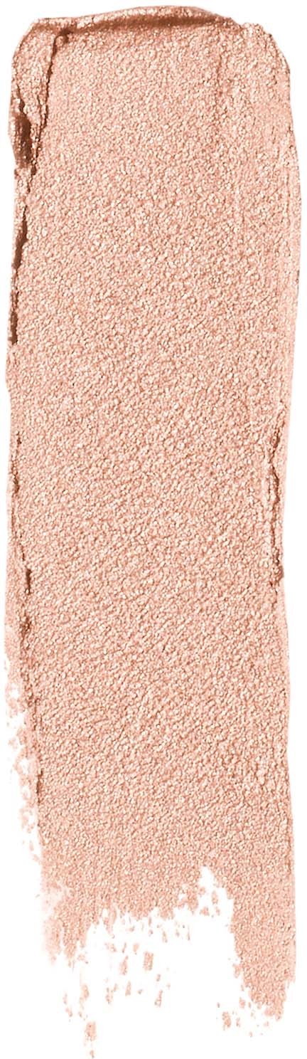 A vertical, rectangular, beige-colored makeup swatch with a rough texture and uneven edges.