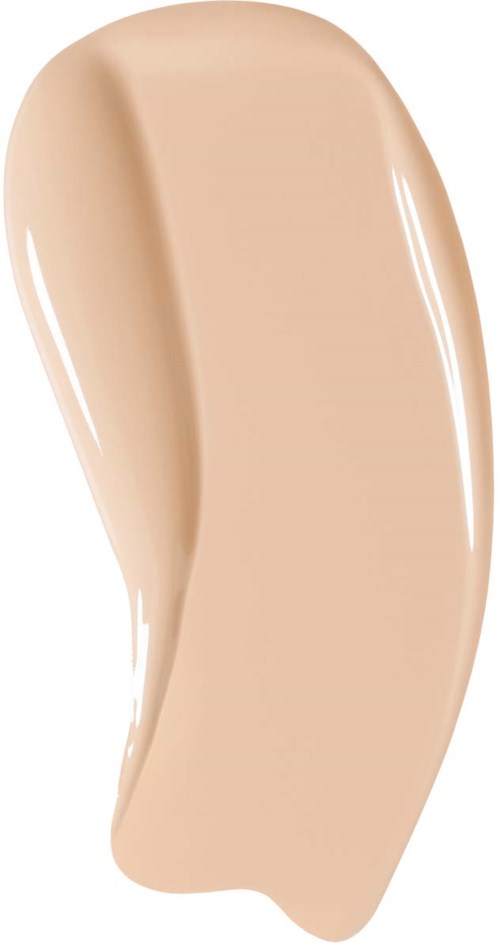 En beige foundation sminkstorlek som visar en slät textur och lätt glans.