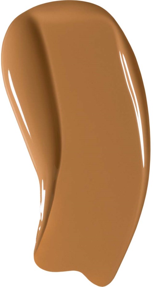 En smet av ljusbrun eller beige som bretts ut slätt i en kurvig form med en glänsande yta.