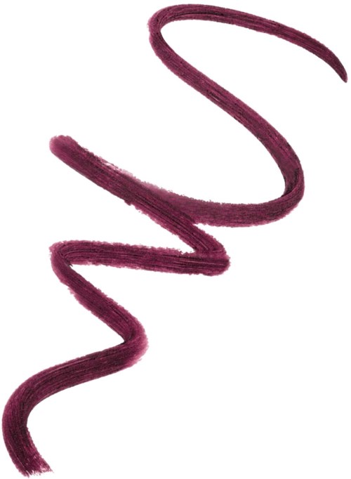 A dark pink or magenta squiggly line on a white background. It looks like a brush stroke.