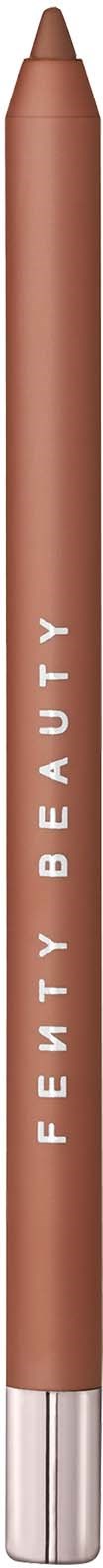 A slim brown lipstick with silver at the bottom, labeled 'Fenty Beauty'.