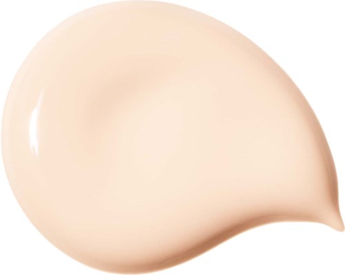 Cream-colored, smooth, teardrop shape with a shiny surface.