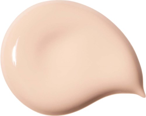 En beige flytande foundationstst med en slät, krämig textur och lätt glans.