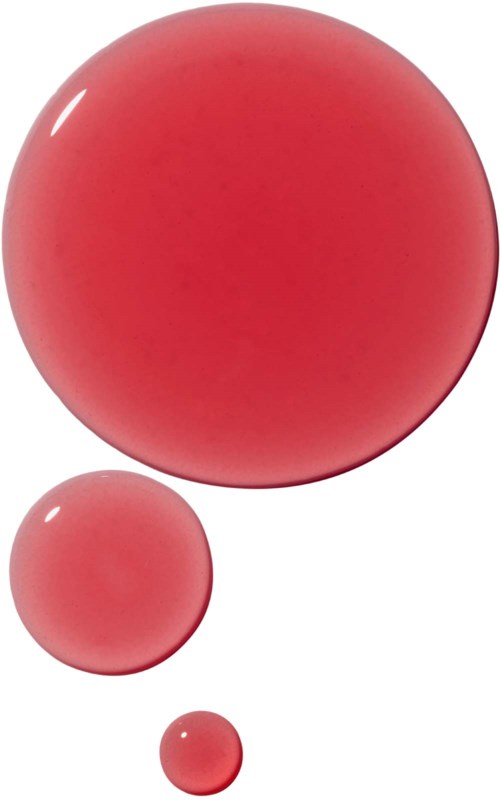 Three red balls of different sizes, floating and aligned vertically. White background.