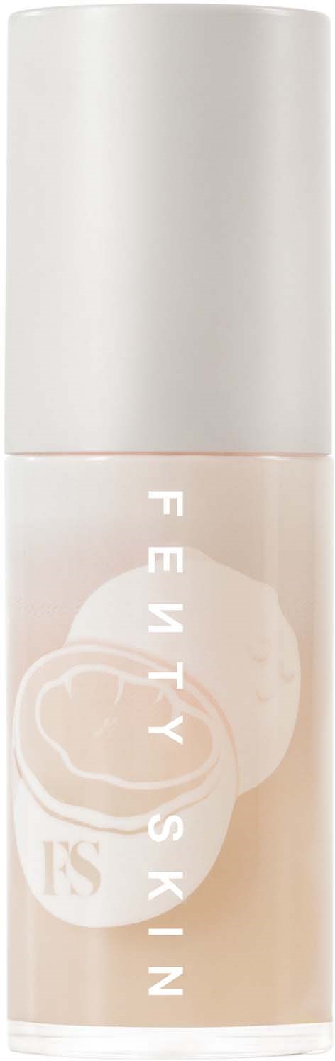 A white cylindrical bottle labeled 'FETY'S KIN' with a soft beige design and a screw cap.