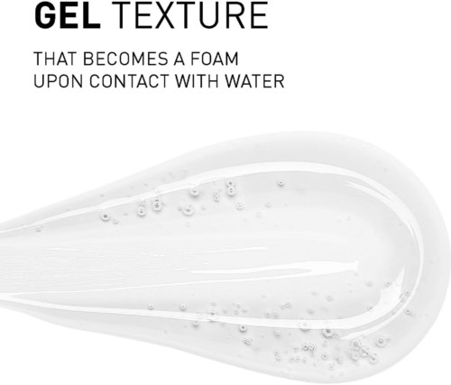 Instruction image showing gel turning into foam when mixed with water.