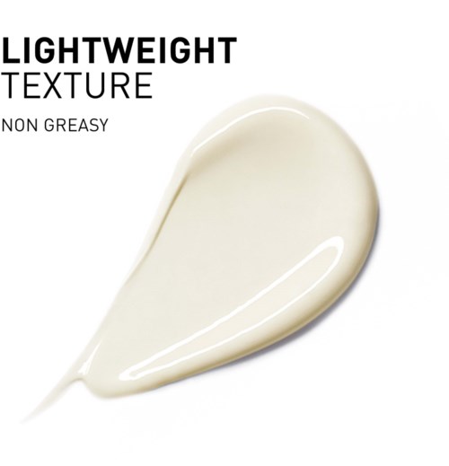 Text describes a lightweight, non-greasy skincare product with a smooth, creamy texture.